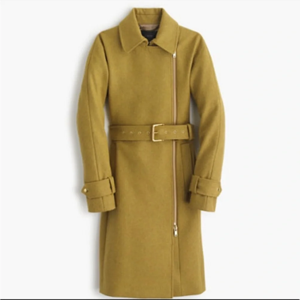 Jcrew Melton wool coat belt tie size 0P - Picture 2 of 9